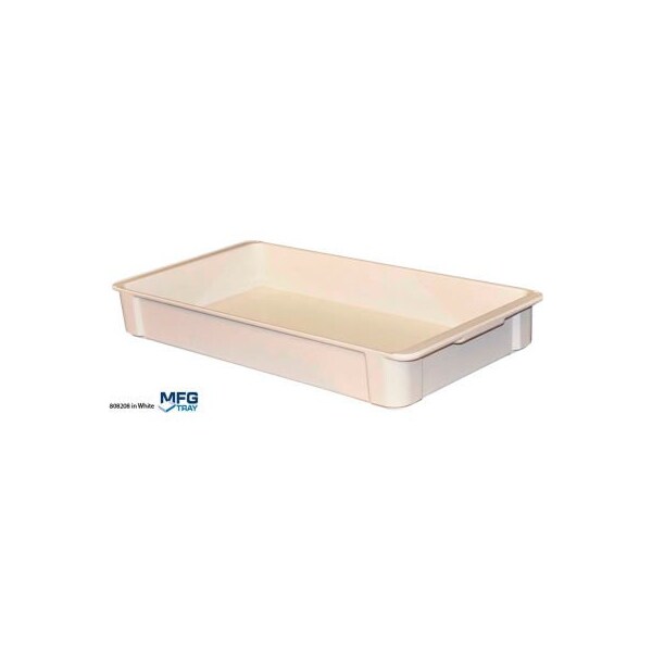 Mfg Tray Stackable Storage Tote, 22-3/8 in L x 12 in W x 3-1/8 in H, White, Fiberglass 8082085269 - main